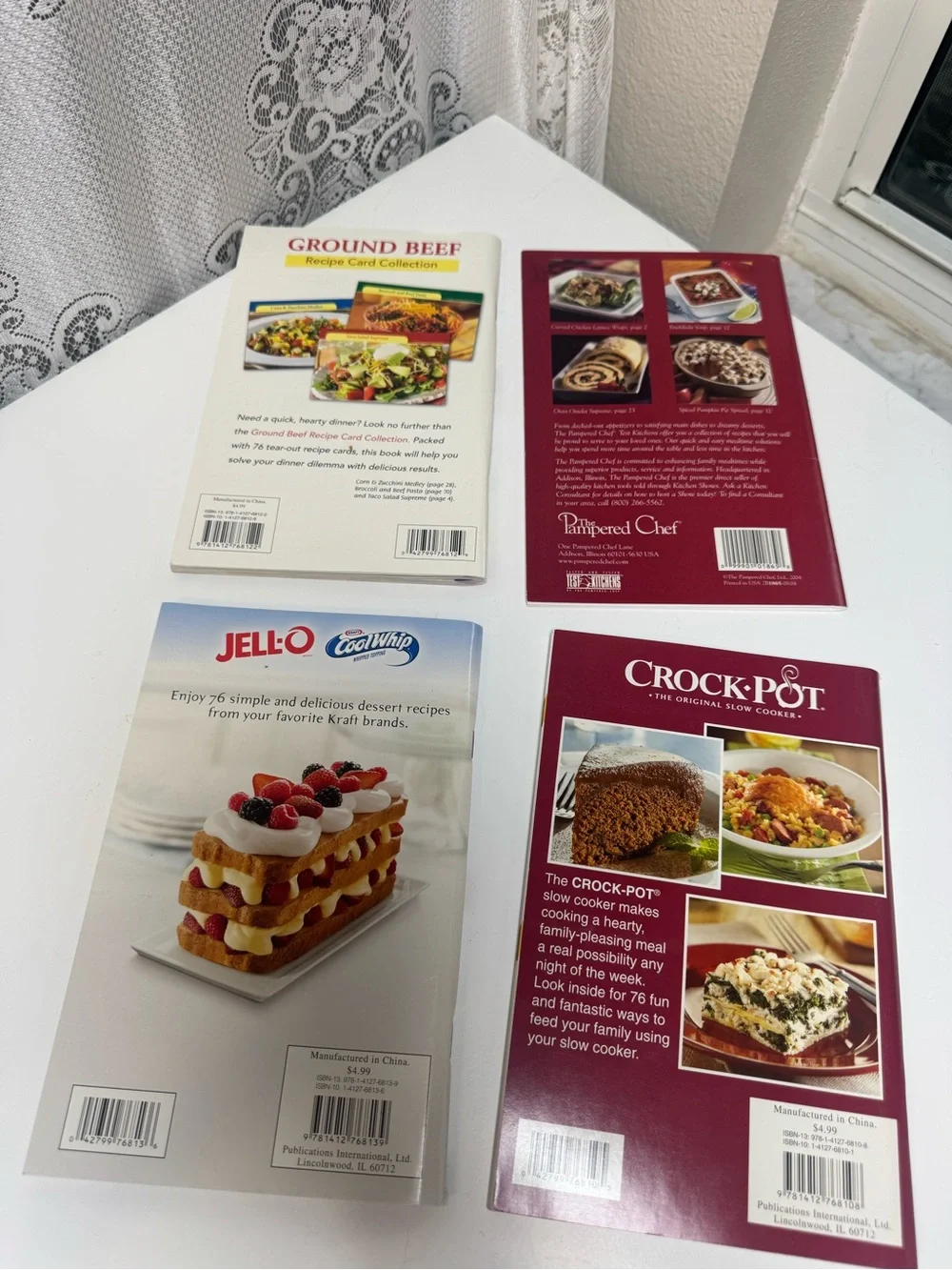 Vintage Jell-O, Crock Pot, Pampered Chef Recipe Books. Junk Journal Paper 4 PC.